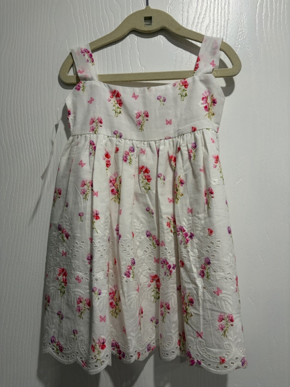 Bella and Emma White Floral Embroidered Sundress size 18 months NWt